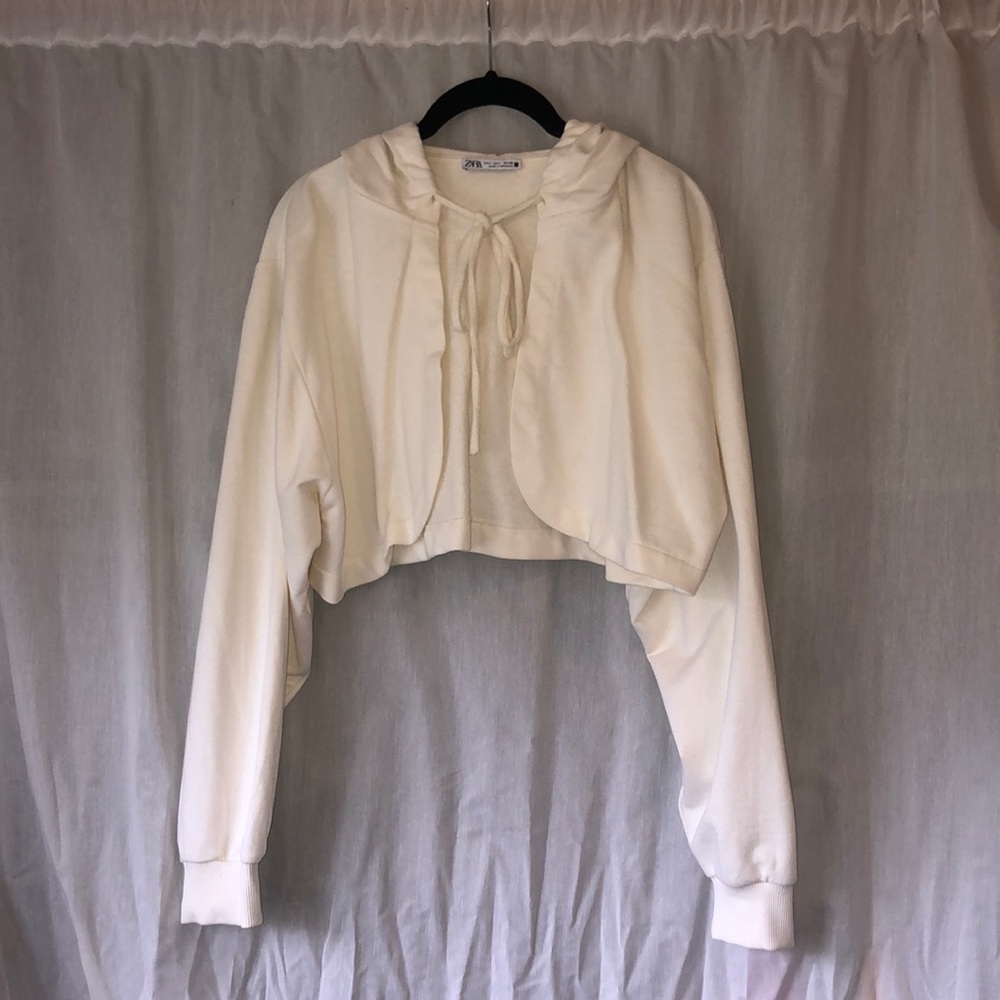 Zara Cropped Hoodie Sweater Arm Warmers